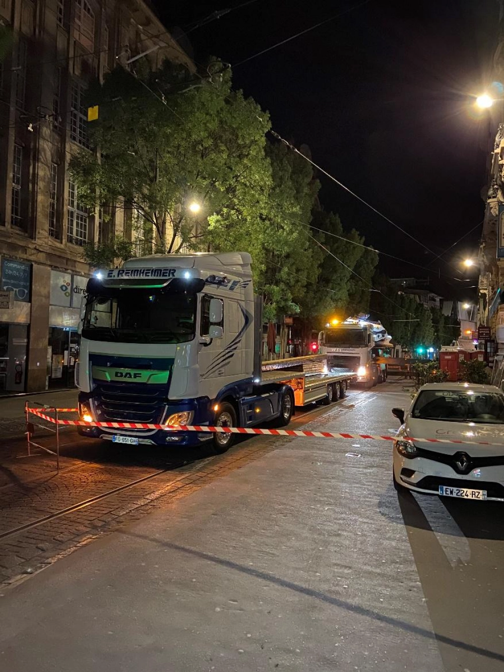 photoChantier à 2h30 du matin au centre de Strasbourg